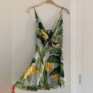 Farm Rio Banana Print mini dress